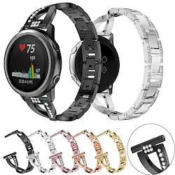 Smart Watch Band for Garmin Vivomove HR Vivoactive 3 Forerunner 245M Forerunner 645 Garmin Forerunner245 Stainless Steel Smartwatch Strap Luxury Adjustable Bling Diamond Metal Band Replacement Lightinthebox