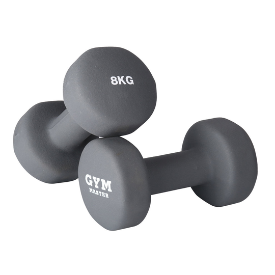 (8kg Pair) Gym Master Neoprene Dumbbells | Pair and Full Set Options | 1-10KG
