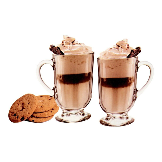 Set of 6 Irish Coffee Cups In Gift Box Glass Tall Coffee Glass Mugs 300ml