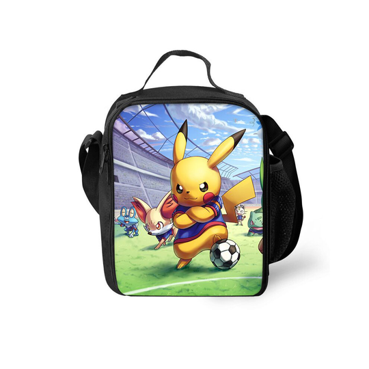 (A) New Kids Pokemon Detective Pikachu Insulated Lunch Bag School Snack Picnic Box Travel Hand Bag