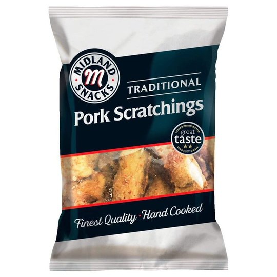 Midland Snacks Traditional Pork Scratchings 70g (Box of 24)