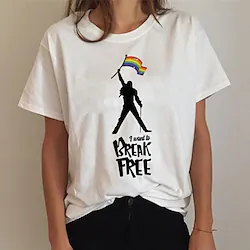 Inspired by Pride Parade LGBT Pride Gay Pride Rainbow Flag T-shirt Cartoon Manga Anime Harajuku Graphic Kawaii T-shirt For Men's Women's Unisex Adults' Hot Stamping 100% Polyester Lightinthebox