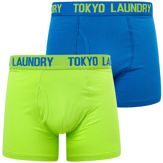 Mens Underwear Starfield (2 Pack) Boxer Shorts Set in Jet Blue / Love Birds - Tokyo Laundry / S - Tokyo Laundry