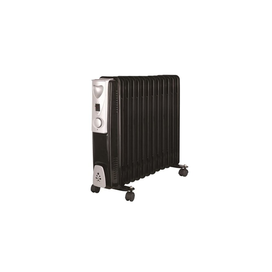 3000w 13 Fin Black Oil Filled Radiator with 3 Heat Settings Portable