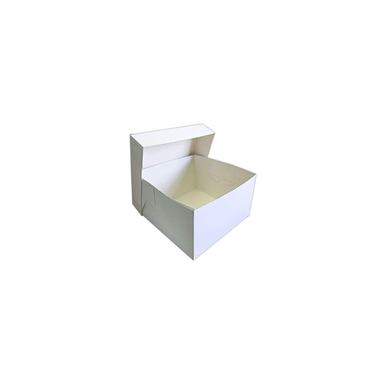 Pack of 5 x White Square Cake Boxes - Perfect for Transporting Your Cakes! (14 Inch)