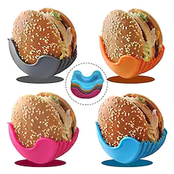Silicone Hamburger Clip Tray Contact-Free Anti-Shedding Hamburger Holder Hamburger Box Lightinthebox
