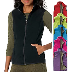 Women's Hiking Jacket Hiking Fleece Vest Winter Outdoor Solid Color Windproof Breathable Warm Comfortable Vest / Gilet Top Camping / Hiking Hunting Ski / Snowboard Black Purple Red Sky Blue Rose Red Lightinthebox