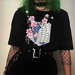 Inspired by Attack on Titan Wings of Freedom T-shirt Cartoon Manga Anime Harajuku Graphic Kawaii T-shirt For Men's Women's Unisex Adults' Hot Stamping 100% Polyester Lightinthebox