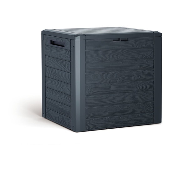 (Anthracite ) 140L Plastic Outdoor Balcony Garden Storage Box