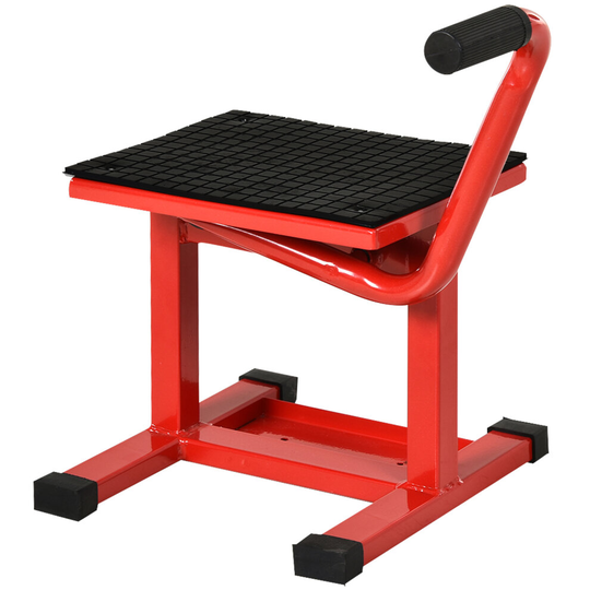 DURHAND Steel Motorbike Jack Lift Rubber Platform Crank Lift Manual