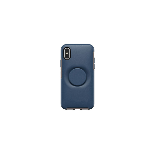(Blue) Symmetry Case with Built-in Pop Grip For iPhone XR