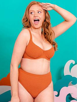 Curvy Kate Holiday Crush Balcony Bikini Top Rust, Rust, Size 34H, Women