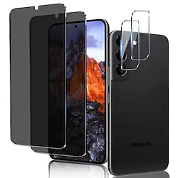 2-2 Pack Privacy Screen Protector and Camera Lens Protector for Samsung Galaxy S22 Plus 5g 6.6 Inch Tempered Glass Saver Full Coverage 9H Hardness HD Anti-spy Fingerprint unlock Compatible Case Lightinthebox