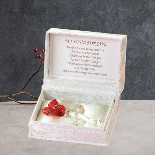 (Rose in White Box) I love You Husband Wife GF BF Friend Birthday Gift