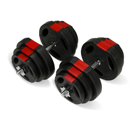 1" Tri-Grip Adjustable Dumbbell Set Red Weight Plate 30Kg Red/Black