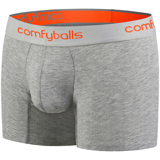 (L) Comfyballs Men's Wood Long Boxer Shorts Fitness Athletic Underwear - Grey Sunset