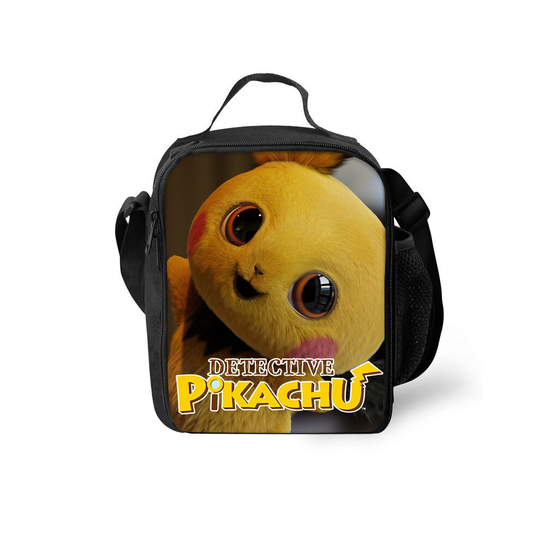 (C) New Kids Pokemon Detective Pikachu Insulated Lunch Bag School Snack Picnic Box Travel Hand Bag