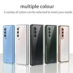 Phone Case For Samsung Galaxy Full Body Case Z Fold 4 Plating Transparent Full Body Protective Transparent TPU Tempered Glass Lightinthebox