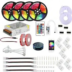 LED Strip Lights WiFi Smart app Controlled Kit 20m 66ft RGB Color Changing SMD 5050 Work with Smartphone Google Alexa 12V 20A Power Supply Lightinthebox
