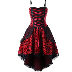 Lady Outlander Plus Size Punk Gothic Medieval Cocktail Dress Vintage Dress Dress Masquerade Prom Dress Women's Adults' Costume Vintage Cosplay Party Halloween Sleeveless Short / Mini Dress Halloween Lightinthebox