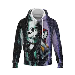 Inspired by The Nightmare Before Christmas Jack Skellington Hoodie Cartoon Manga Anime Front Pocket Graphic Hoodie For Men's Women's Unisex Adults' 3D Print 100% Polyester Casual Daily Lightinthebox