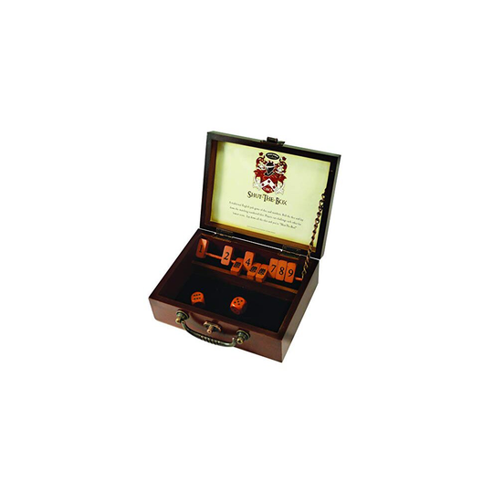 Front Porch Classics Circa Shut the Box Wooden 9 Number Dice Game with Case for Travel for Adults and Kids Ages 8 and Up