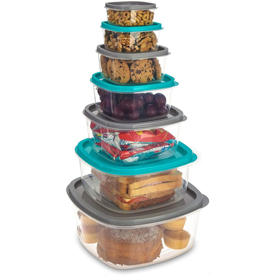 7pc Food Storage Containers Box with Airtight Lids BPA Free Lunch Box