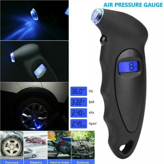 LCD Digital Tyre Air Pressure Gauge Tester Tool For Car Van Motorcycle