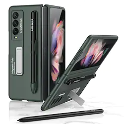 Phone Case for Samsung Galaxy Z Fold 3 Case with S-Pen Pocket Matte PC with Magnetic Kickstand All-Inclusive Protective Cover for Z Fold 3 5G 2021 Back Cover Shockproof Dustproof with Stand Lightinthebox