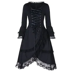 Steampunk Plus Size Gothic Lolita Cocktail Dress Vintage Dress All Seasons Dress Women's Adults' Lace Costume Vintage Cosplay Performance Date Festival Half Sleeve Short / Mini A-Line Dress Carnival Lightinthebox