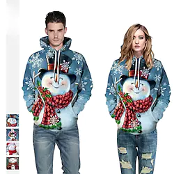 Inspired by Christmas Snowman Ugly Christmas Sweater / Sweatshirt Hoodie Anime Anime Harajuku Graphic Kawaii Hoodie For Men's Women's Unisex Adults' 3D Print Poly / Cotton Lightinthebox