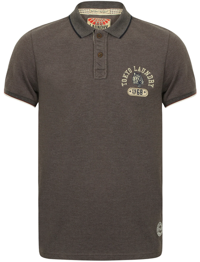Polo Shirts Tiger Bay Pique Polo Shirt in Dark Grey Marl - Tokyo Laundry / S - Tokyo Laundry