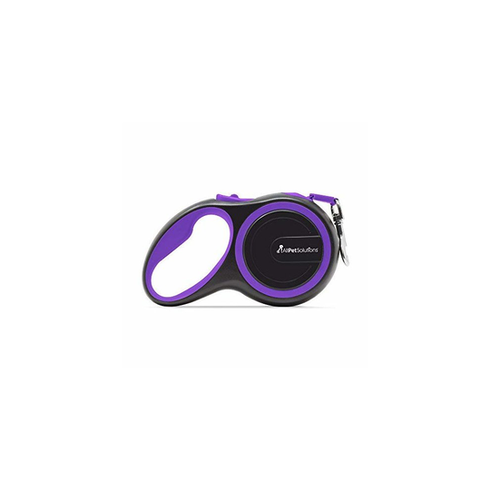 All Pet Solutions Retractable Dog Lead Extending Leash, Size 8M - 50 kg, Large, Purple