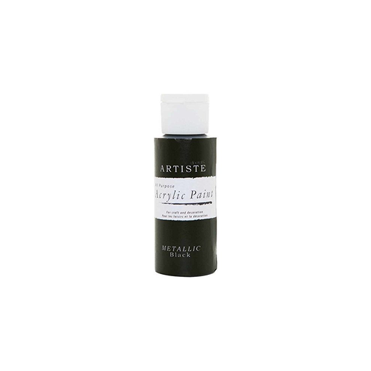Artiste 2 Oz Acrylic Paint, Metallic Black - artiste acrylic paint metallic 2oz varnish docrafts purpose 59ml black