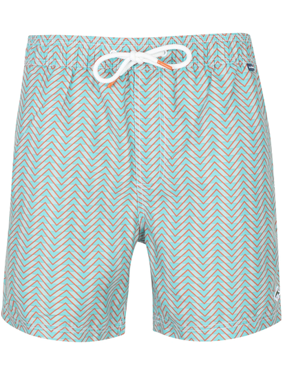 Swim Shorts Angelos Chevron Print Swim Shorts In Aquifer - Le Shark / S - Tokyo Laundry