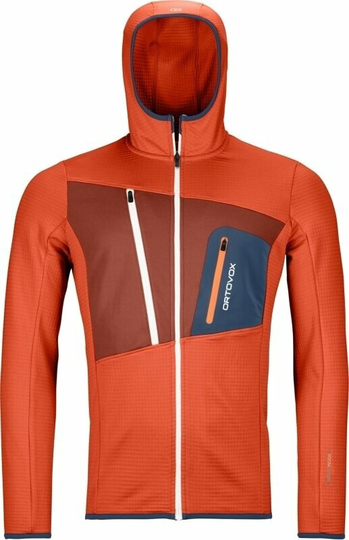 Ortovox Outdoor Hoodie Fleece Grid Hoody M Desert Orange 2XL