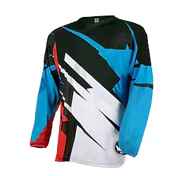21Grams Men's Downhill Jersey Long Sleeve Mountain Bike MTB Road Bike Cycling White Green Blue Bike Breathable Quick Dry Moisture Wicking Polyester Spandex Sports Geometric Clothing Apparel Lightinthebox
