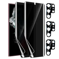 23 pieces Samsung Galaxy S22 Ultra 5G non-glass privacy screen protector 2 pieces anti-spy flexible TPU film with 3 pieces of tempered glass camera lens protection film mobile phone cas Lightinthebox