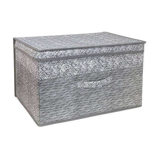 Country Club Jumbo Storage Chest Grey Weave Print