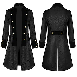 Plague Doctor Retro Vintage Punk Gothic Steampunk 17th Century Coat Masquerade Trench Coat Outerwear Men's Costume Vintage Cosplay Party Halloween Long Sleeve Coat Halloween / Pleuche Lightinthebox