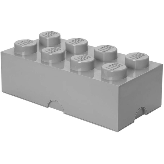 LEGO Storage Brick 8 Knobs, Stackable Storage Box, 12 l, Grey