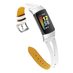 1 pcs Smart Watch Band for Fitbit Charge 5 Fitbit Charge 5 Genuine Leather Smartwatch Strap Leather Loop Printed Bracelet Replacement Wristband Lightinthebox