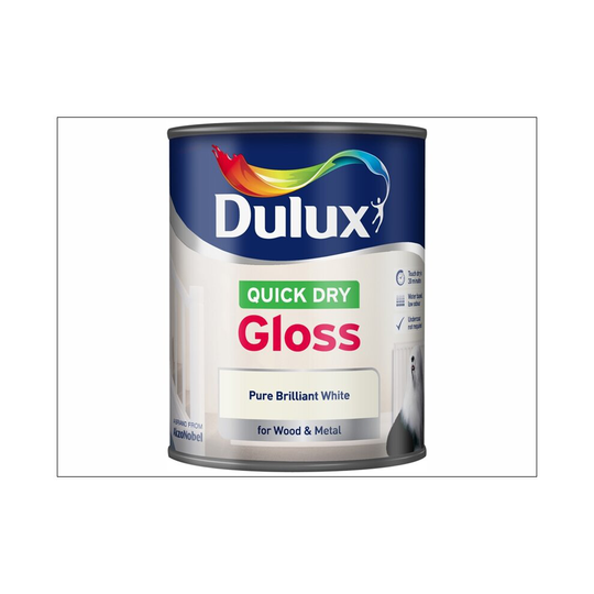 Dulux Quick Dry Gloss Pure Brilliant White 750ml