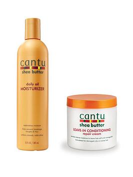 Cantu Repair Cream 453G And Daily Hold Moisturiser 348Ml Bundle