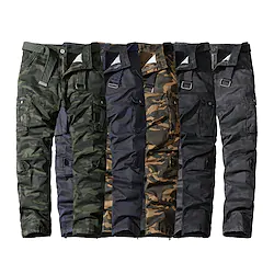 Men's Cargo Pants Trousers Multi Pocket Print Plain Camouflage Comfort Breathable Full Length Casual Leisure Sports 100% Cotton Fashion Chic Modern Black Army Green Micro-elastic Lightinthebox