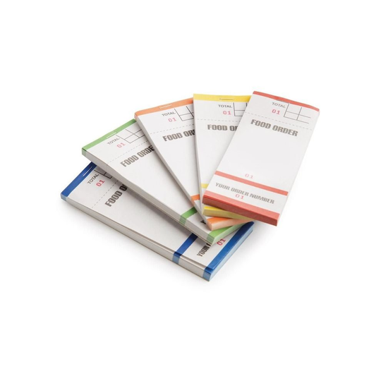 Restaurant Pads / Waiter Order Pads - Single Ply - Multicoloured Pads - 100 Sheets per Pad - 100 Pads per Box