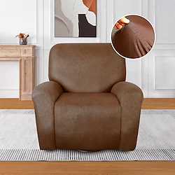 Recliner Cover Stretch Leather Sofa Cover, Reclining Chair Covers for 1 Seater Reclining Sofa, Single Seat Recliner Couch Cover Set Of 4 Pcs, Soft Spandex Machine Washable Lightinthebox