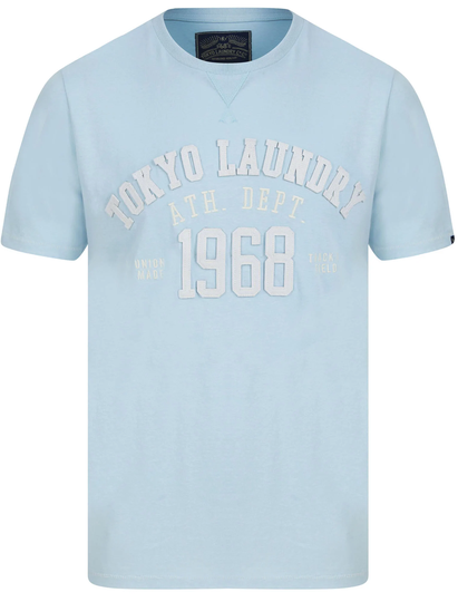 T-Shirts Larker Motif Cotton Jersey T-Shirt In Angel Falls Blue - Tokyo Laundry / S - Tokyo Laundry
