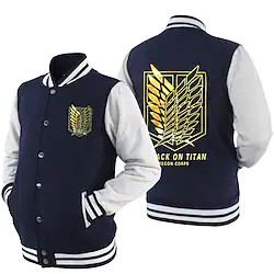Inspired by Attack on Titan Jiyuu no Tsubasa Back To School Anime Harajuku Graphic Kawaii Coat For Men's Women's Adults' Hot Stamping Poly / Cotton Lightinthebox