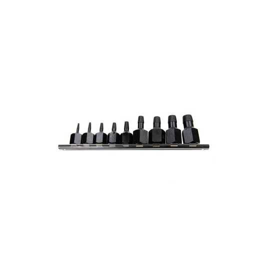 Bergen 9PC 3/8" And 1/2" DR Stud Extractor Set On Rail 2597
